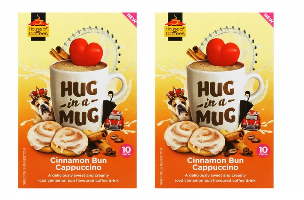 House Of Coffees Hug In A Mug Cinnamon Bun Cappuccino Sticks - 20x 24g 