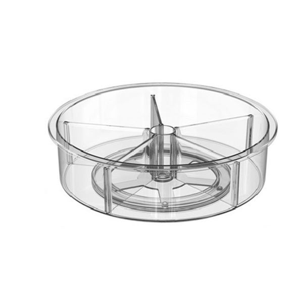 Clear ‘ Lazy Susan’ Rotating Table with Dividers- 30.5cm