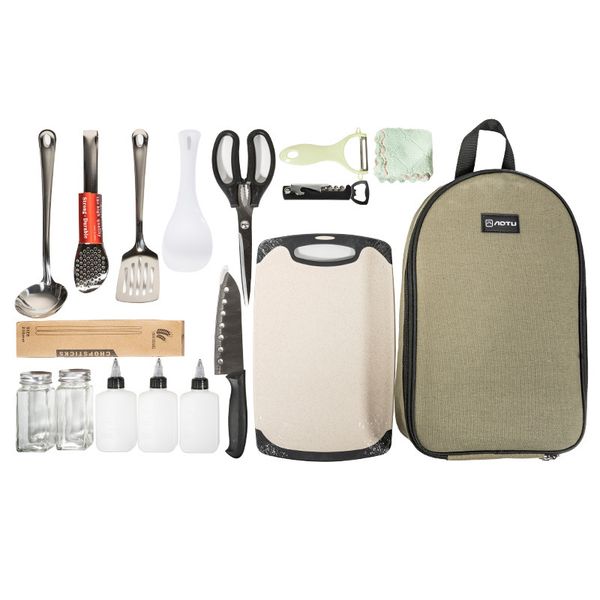 Outdoor Camping Portable Storage Cooking Set - 16 Pieces