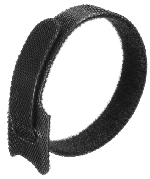 25 Black Nylon Hook and Loop Cable Ties (150mm)