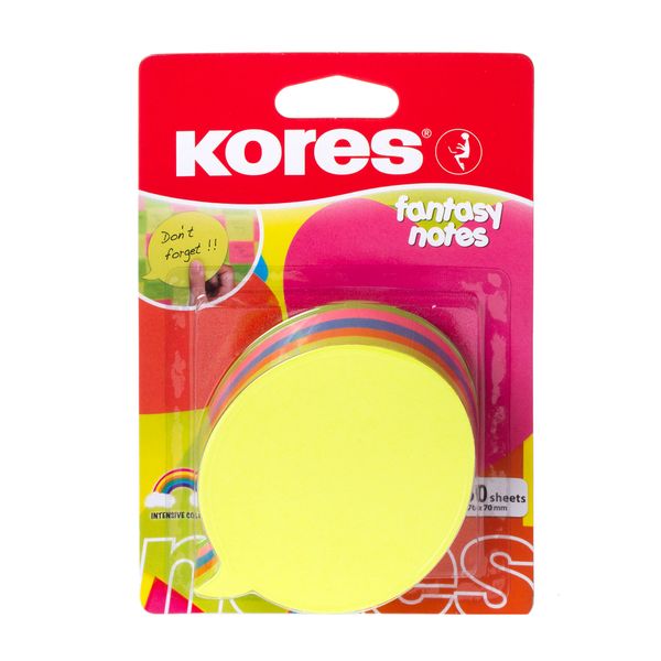 Kores Fantasy Notes, Dialogue Shaped, 250 Sheets, Assorted Neon Colours