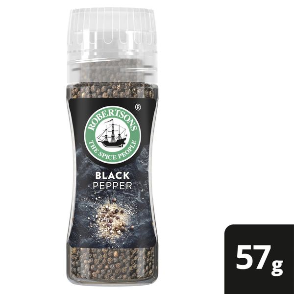 Robertsons Black Peppercorns Grinder 57g