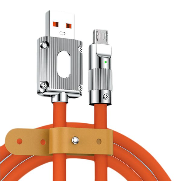 Zinc Alloy 6A Fast Charging TPE Liquid Silicone 120w Phone Charging Cable