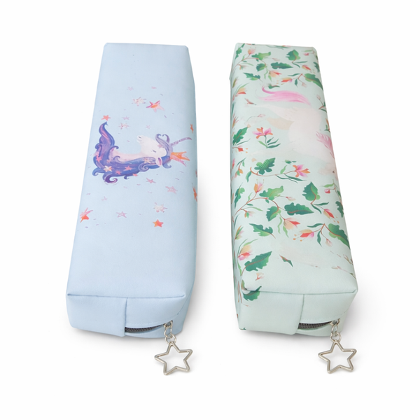 Cute Pastel Pencil Case with Unicorn &amp; Floral Prints