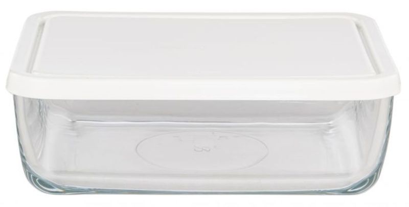 Snow Box Rectangle Glass Storage Container With Lid 4L