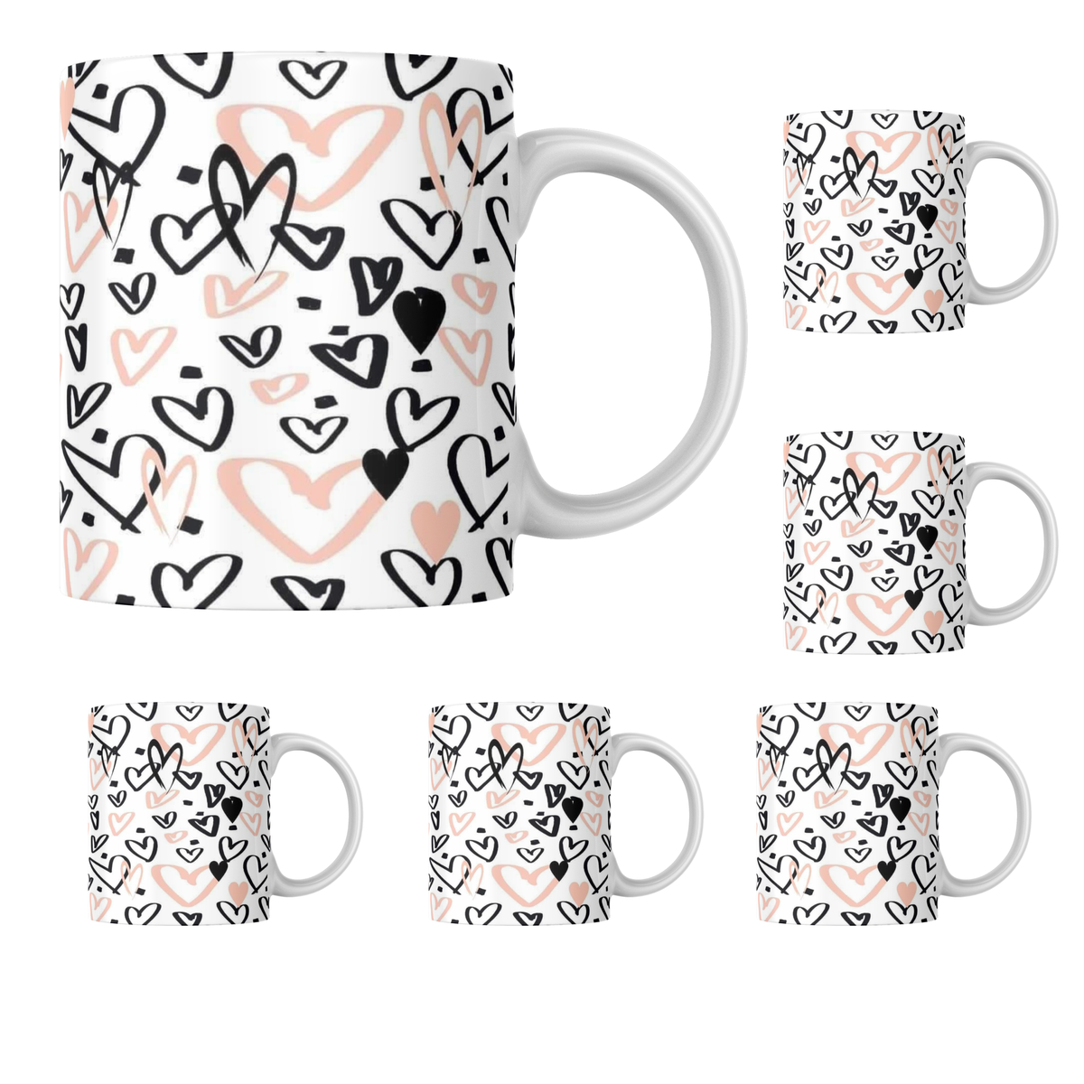 Pink & Black Mug Set of 6 Shop Today. Get it Tomorrow!
