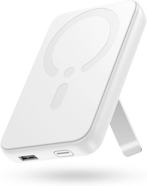 Magsafe Portable Charger, 10000mAh Wireless Magnetic Power Bank with Stand