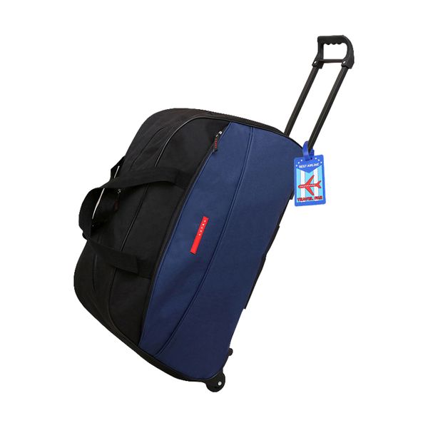 Carry-On 2-Wheeled Rolling Duffle Bag With Luggage Tag Blue
