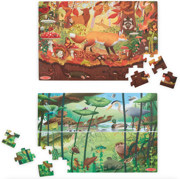 Melissa &amp; Doug Let's Explore Double-Sided Seek &amp; Find Puzzle (48 Piece)