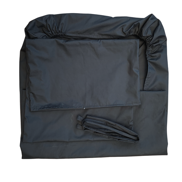 Classic Black Polycotton Fitted Sheet and Pillowcase for Examination Bed