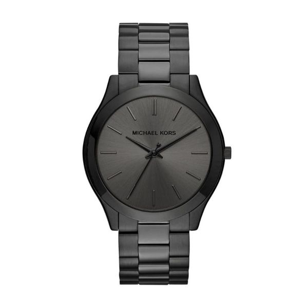Michael Kors Slim Runway Mens Black Stainless Steel Strap Watch-MK8507