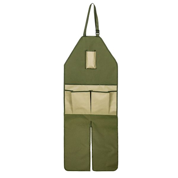 Extended Garden Apron with Leg Protection - Multi-Pocket Oxford Cloth