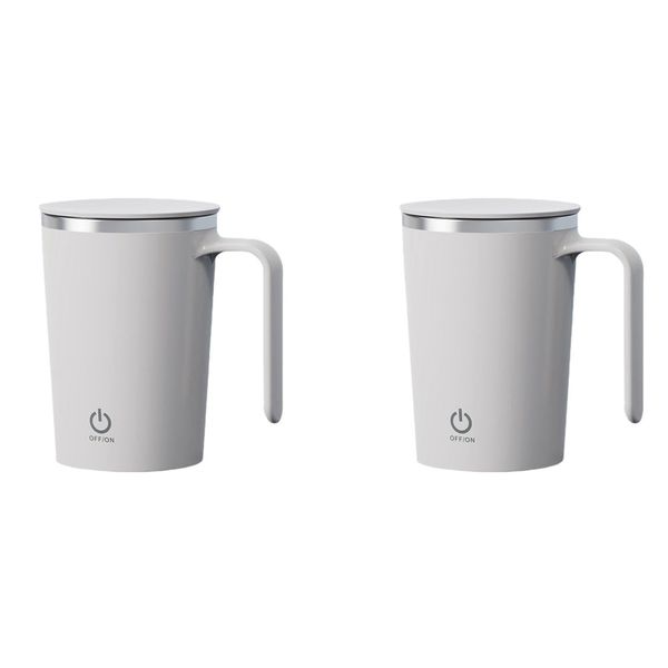 Self Stirring Coffee Mug Rechargeable Magnetic Mixing Cup White