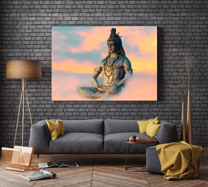 Pink, Grey Cotton Canvas cm Religious Wall Art
