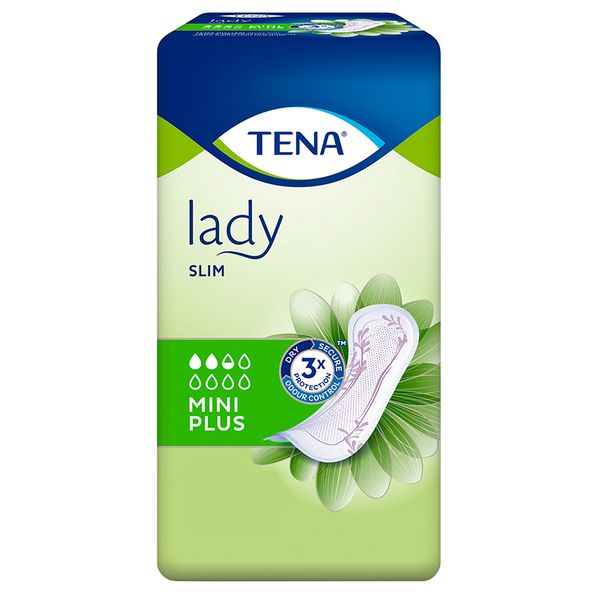 TENA Lady Slim Mini Plus Incontinence Pads. Individually Wrapped.