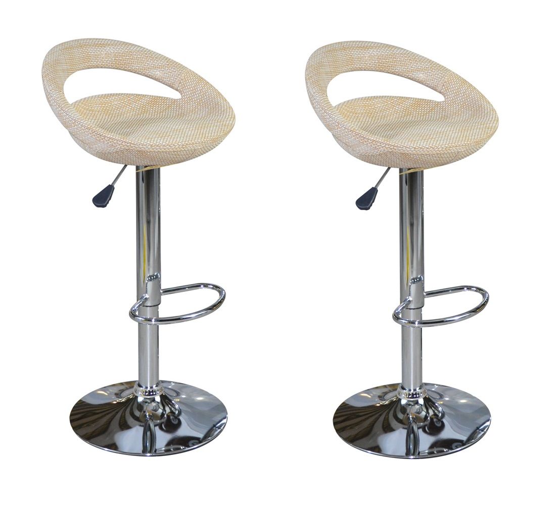 Rattan Seat Bar Stools / Breakfast Kitchen Counter Chairs 2 Pack