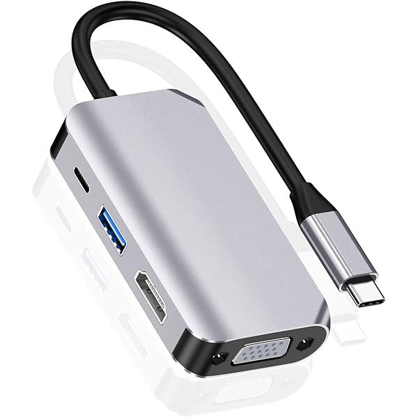 4 In 1 Type-C / USB-C to HDMI + PD + USB 3.0 + VGA Docking Station Adapter