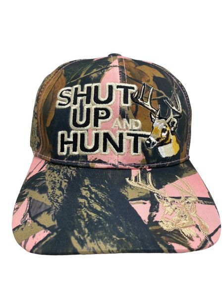Shut Up And Hunt Pink Camo Embroidered Peak Cap image