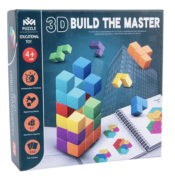 3D Building the Master Wooden Blocks with Challenges Educational Toy