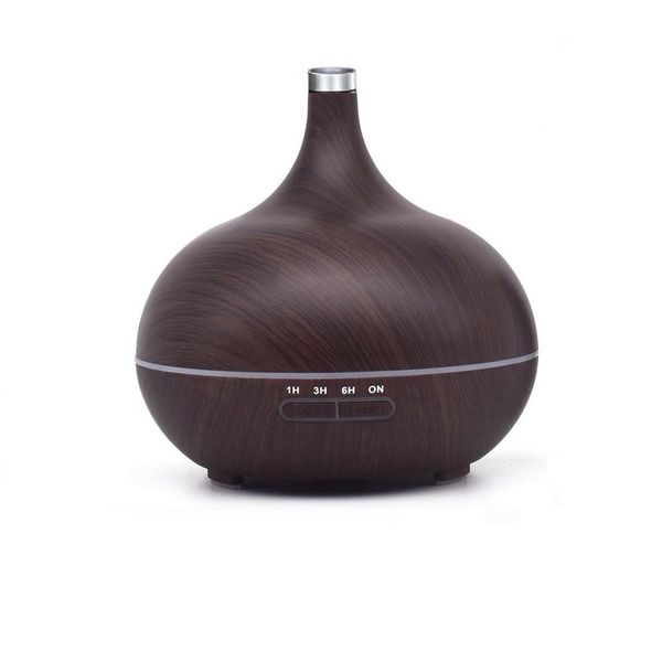 Aroma Diffuser Humidifier - 7 Colour Options - Dark Wood Grain - 400ml