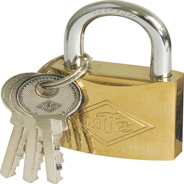 MTS Padlock Brass/Pl 38mm D/Blist Wz361