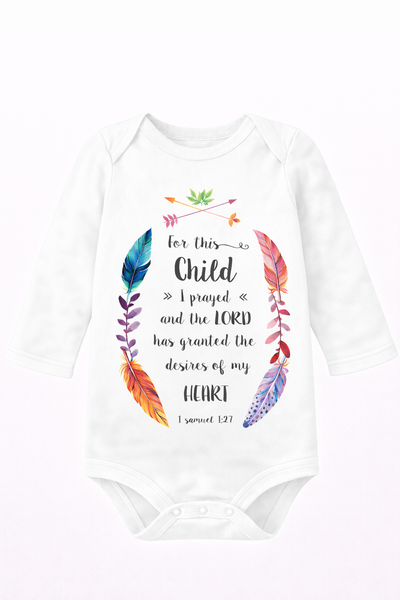 Religious - For This Child I Have Prayed Long Sleeve Baby Grow