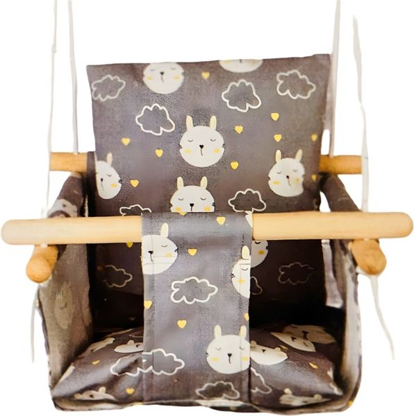 Wooden Hanging Swing Seat Cotton Canvas Polyester Hammock