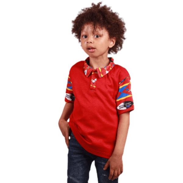Kids Red Swati Heritage Shirt by Tribe Afrique