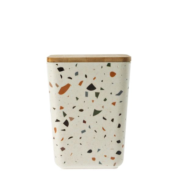 George &amp; Mason - Bamboo Fibre Terrazzo Print Storage Canister - 14.5cm
