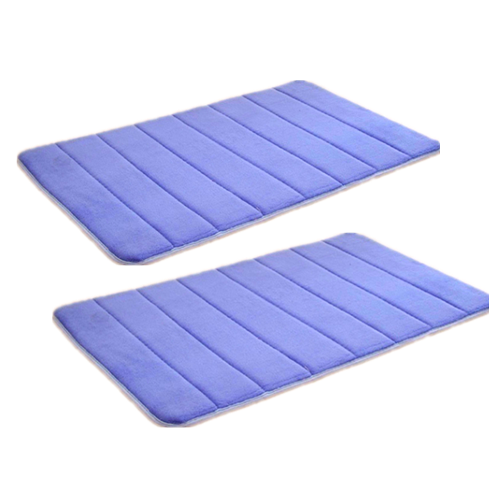 Bath Mat Bathroom NonSlip Carpet Rug Memory Kitchen Door Floor Blue