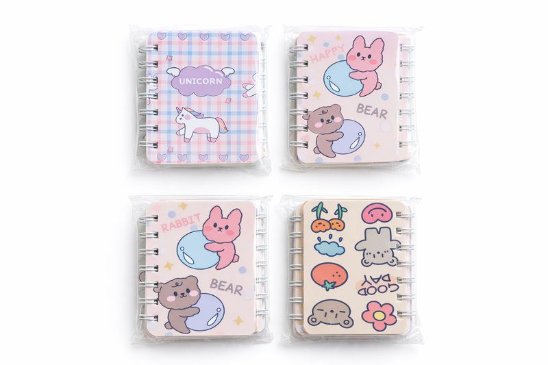 Mini Cartoon Spiral Notebook for Kids - Assorted Designs-152 Pgs-16 x Pcs