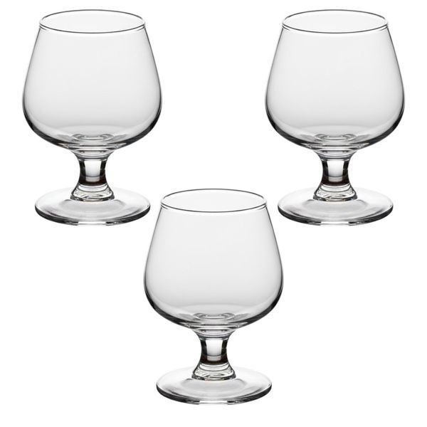 3 Pack - 140ml European-Style Crystal Brandy &amp; Wine Glass - Transparent