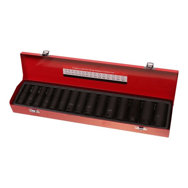 1/2? Drive 15 Piece Long Impact Socket Set