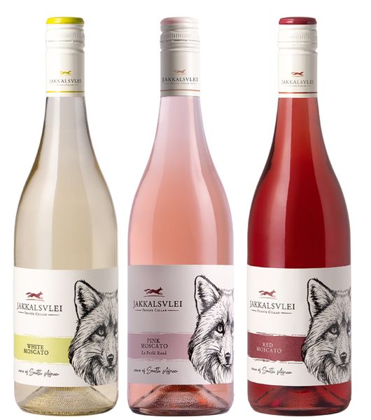 3 Bottle Mixed case of Jakkalsvlei Moscato Perle Wines - 3 x 750ml