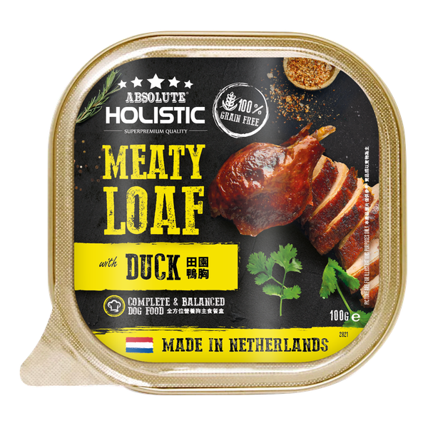 Absolute Holistic Meaty Loaf for Dogs - Duck (16 x 100g)