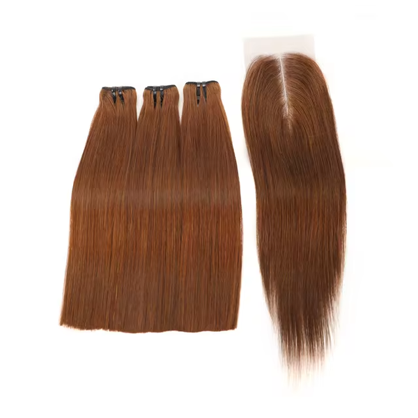 8' bundles + 10' 2x6 Closure honey brown Vietnamese Super Double Drawn hair