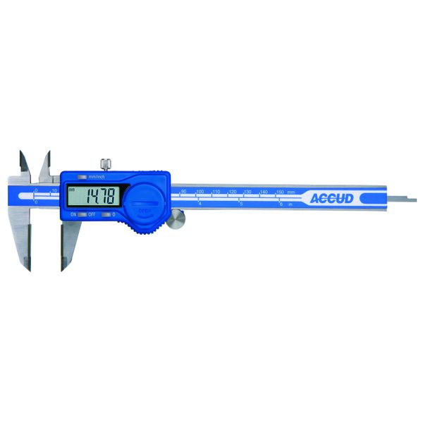 Accud - Digital Caliper - Carbide Tipped Jaws - 0-300mm/0-12 Inch