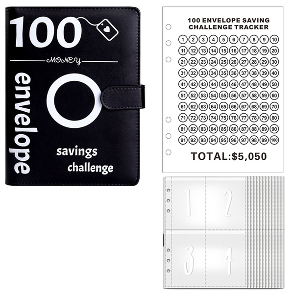 100 Envelopes Money Saving Challenge Money Saving Binder (Purple)