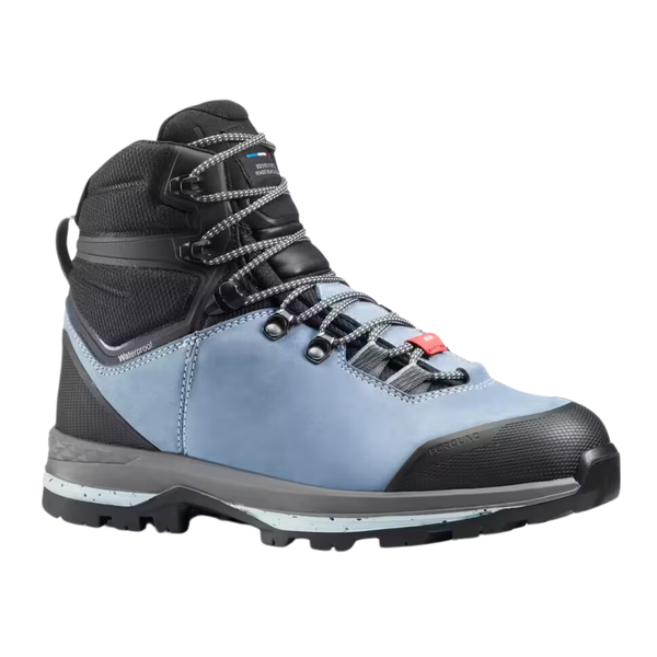 Forclaz Women's Waterproof Leather High Trekking Boots - MT 100 - WIDE