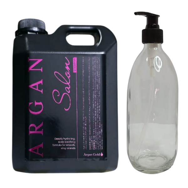 Argan Salon Shampoo 2L + 500ml Empty Glass Bottle