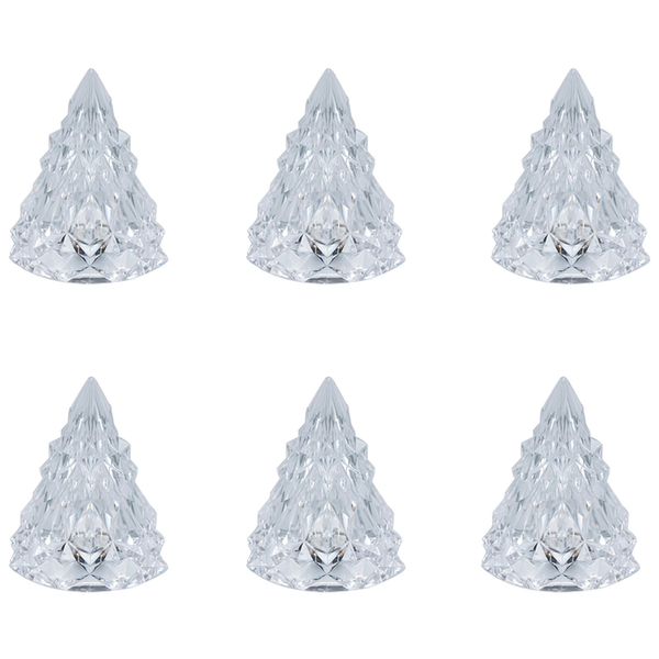 6 Pack Warm White Battery Powered Chrismas Tree LED Lights Candles Decor