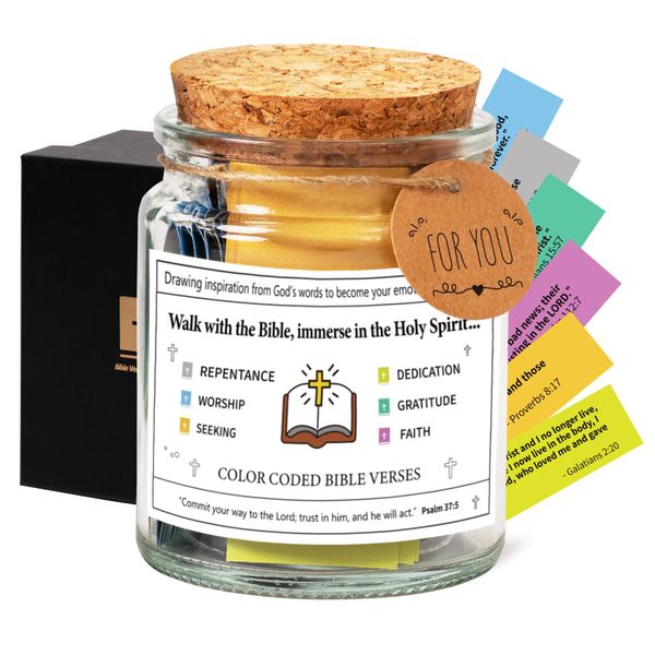 Bible Verse Prayer Jar - 90 Scripture Cards for Spiritual Growth
