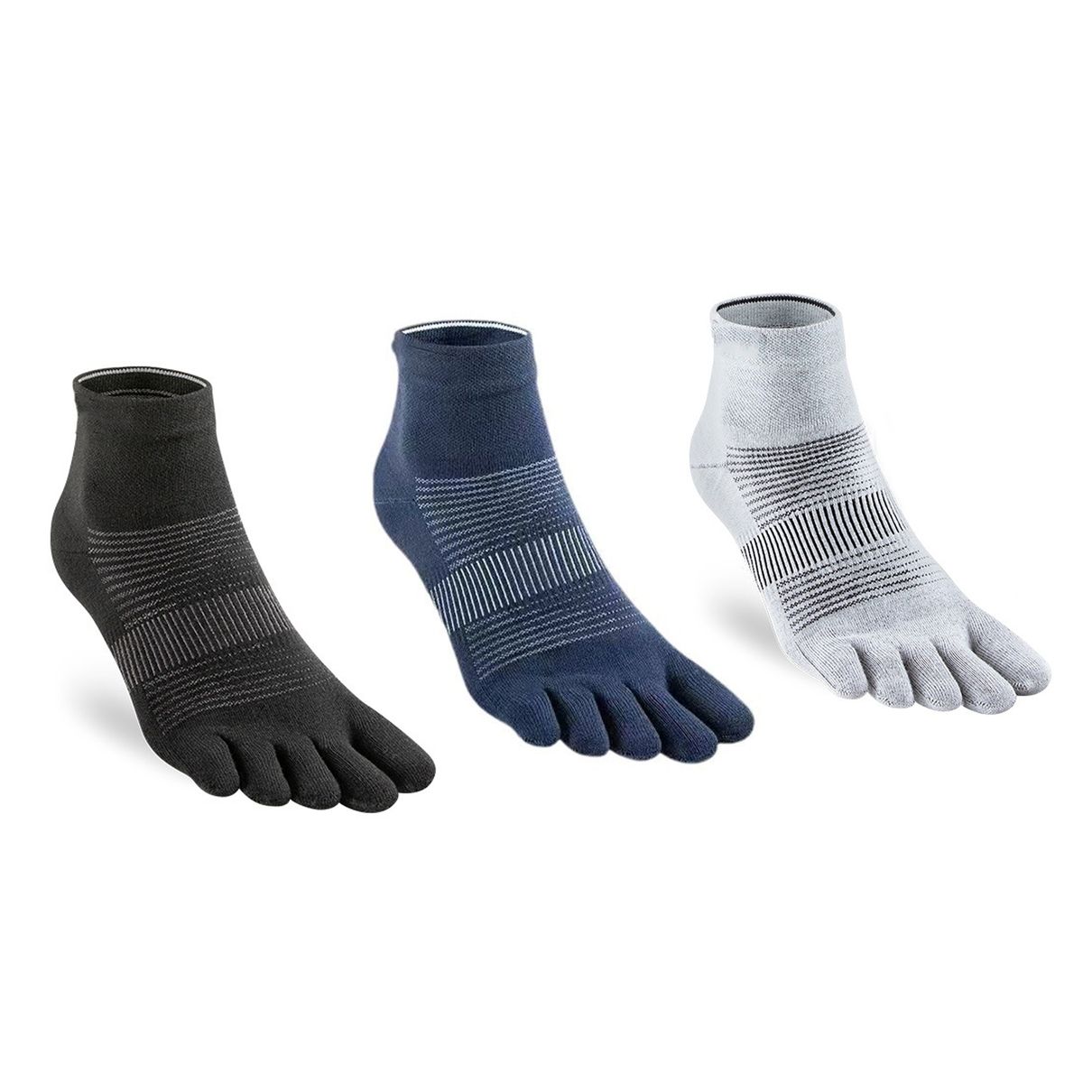 3Pcs Unisex Five Finger Socks Athletic Cushion Socks for Running Working