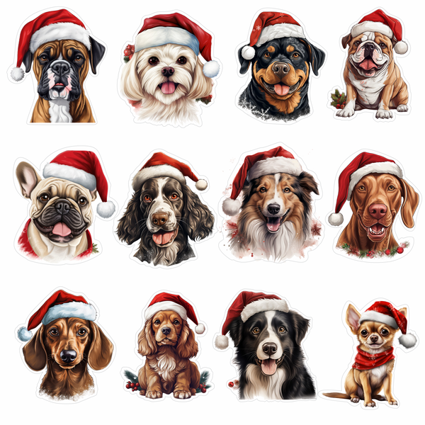 Christmas Dog Stickers 24-pack