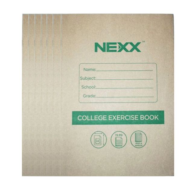 College Exercise Book - A4 - 72 Pages (Irish &amp; Margin) - Pack of 7