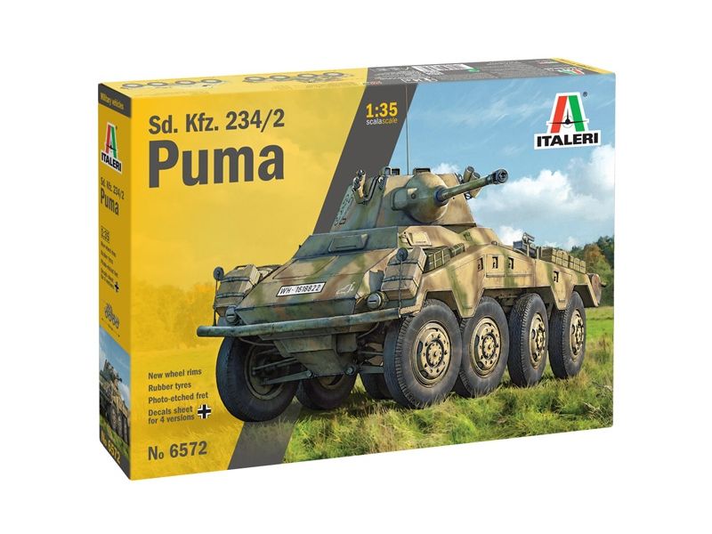 Italeri 1/35 Sd.Kfz 234/2 Puma Armoured Vehicle Plastic Model Kit