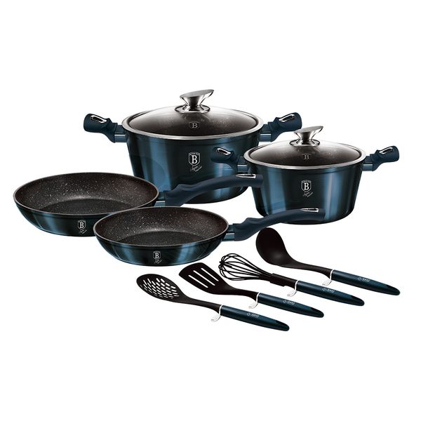 Berlinger Haus 10 Pieces Marble Coating Cookware Set - Aquamarine Edition