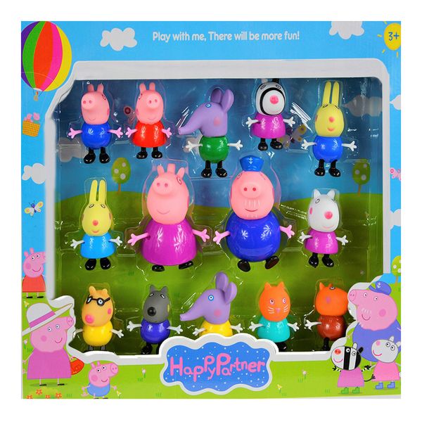 HappyPartner Pig 14 Piece Toy Character Set