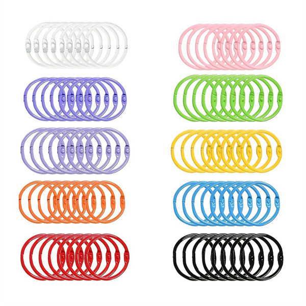80Pcs Colorful Loose Leaf Binder Rings Book Rings Paper Rings