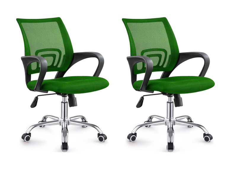 Office Chair With Lumbar Support Green - Set of 2